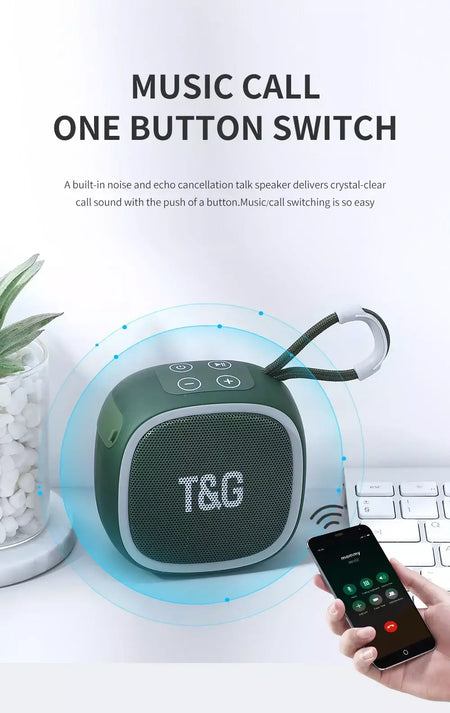 Alto-falante bluetooth tg659 mini alto-falantes portáteis sem fio poderosos tws bt 5.3 caixa de som alto-falante de alta fidelidade suporta cartão tf rádio