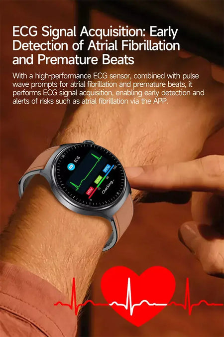 2026 novo relógio inteligente masculino feminino exame micro-físico ecg + ppg oxigênio no sangue ácido úrico pressão arterial safira smartwatch masculino
