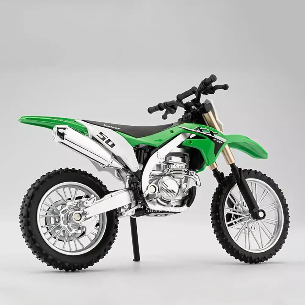 1:12 kawasaki kx450 nijia ZX-6R modelo de motocicleta brinquedo diecast liga carro roda dianteira direção absorção choque decorativo presente do menino