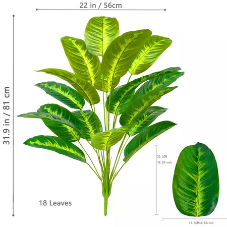 65-125cm/47.2in grande palmeira tropical falso banana planta folhas toque real strelitzia reginae planta de plástico para casa jardim