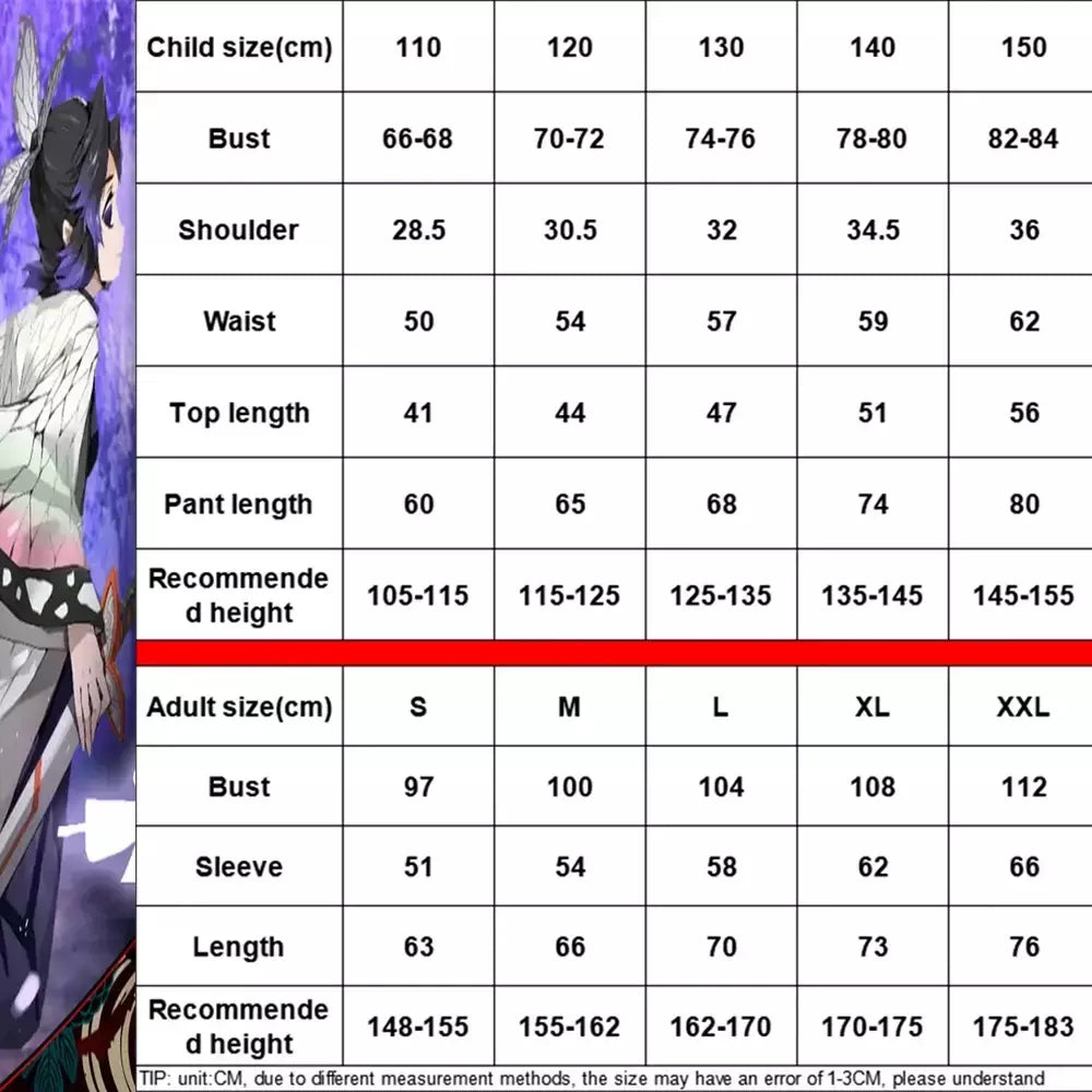 Anime kimetsu não yaiba kochou kochou shinobu cosplay traje demônio slayer kochou uniformes perucas cabelos halloween para crianças adulto