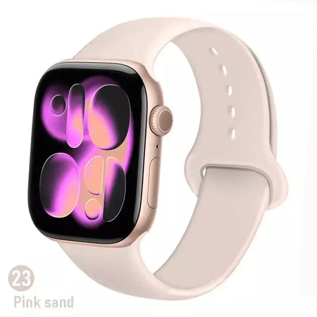 Pulseiras de silicone para apple watch pulseira 44mm 45mm 40 41mm 42-46mm pulseiras esportivas iwatch série 10 11 9 8 7 6 5 4 se ultra 3/2 49mm