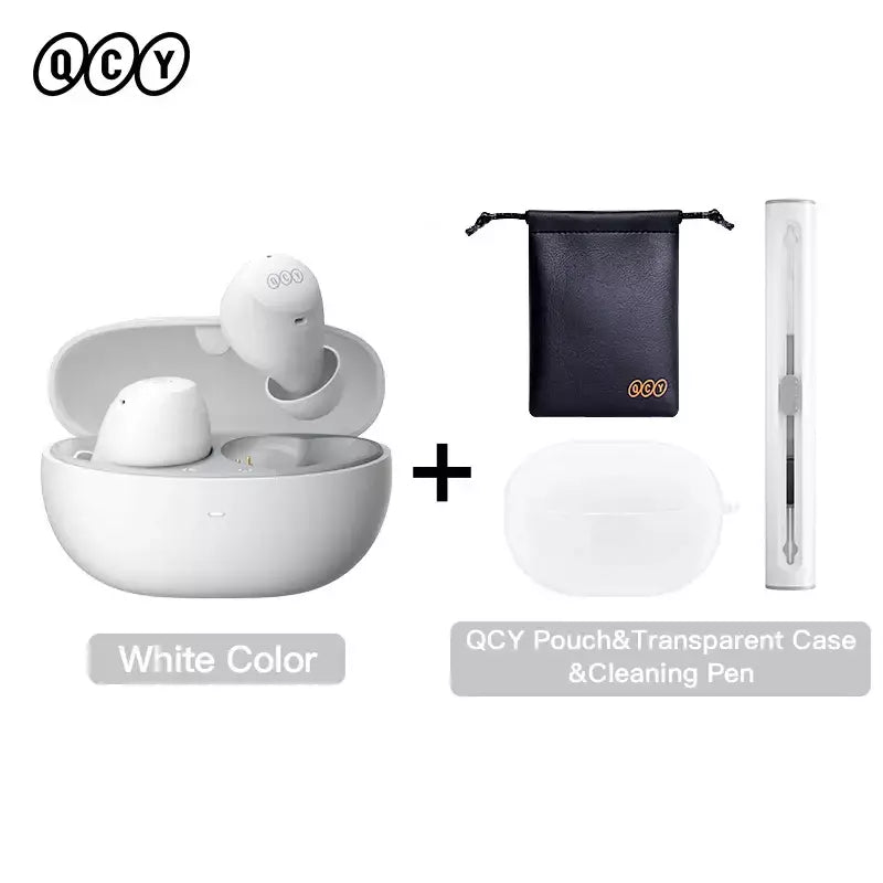 QCY-HT07 ANC Fones De Ouvido Sem Fio, Auscultadores HiFi, Cancelamento de Ruído, Earbuds TWS, 6 Microfone, Chamada AI HD, Reprodução 32H, 40dB, Bluetooth 5.2
