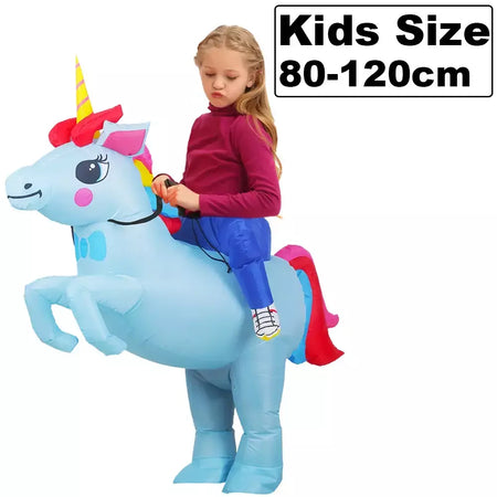 Vestuário colorido unicórnio animal trajes infláveis terno anime purim halloween carnaval festa cosplay traje para crianças adultas