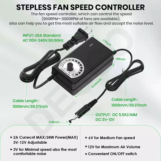 Ventilador de refrigeração com controlador, 120mm, 3000rpm, 12cm, 12v, 220v, máquina btc, chassi, estação de trabalho, gabinete, radiador, servidor
