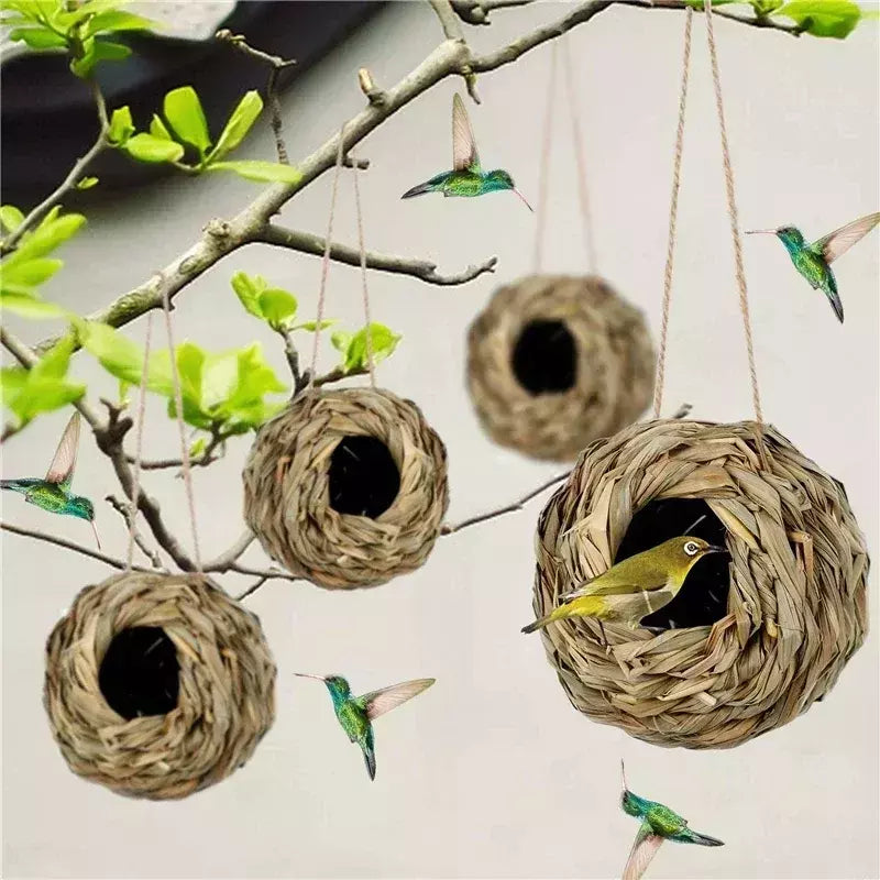 Ninho de pássaros tecido decorativo ao ar livre, Bird Cage Grass Egg Cage, Ninho de papagaio suspenso, Casas para quarto de estimação, Novo, 2024