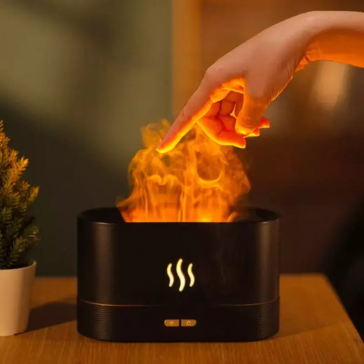 Simulação Flame LED Night Light, Lâmpada Atmosfera USB, Umidificador, Difusor de Aroma, Tanque De Água, Decoração De Quarto E Escritório, 180ml