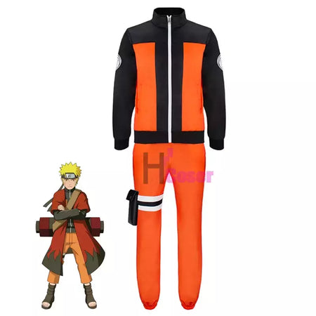 Anime uzumaki cosplay traje ninja adulto versão capa calças superiores saco de perna unisex jaqueta manto dia das bruxas natal presente de ano novo