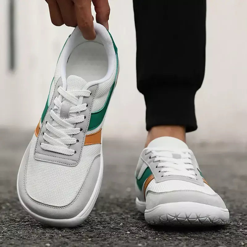 Novo dedo do pé largo sapatos masculinos casuais versátil sola macia ampla última sapatos tênis de caminhada malha respirável confortável sapatos descalços