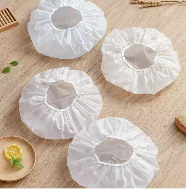 Touca de banho impermeável para mulheres e homens, tampa de cabelo seco, banho, anti-óleo, fumaça, cuidados com os cabelos, casa, 5pcs