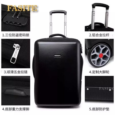 Trolley impermeável mochila com rodas grandes, continuar, viagem preguiçosa, bagagem de mão, novo, 22";;VERDADEIRO;;"a,19