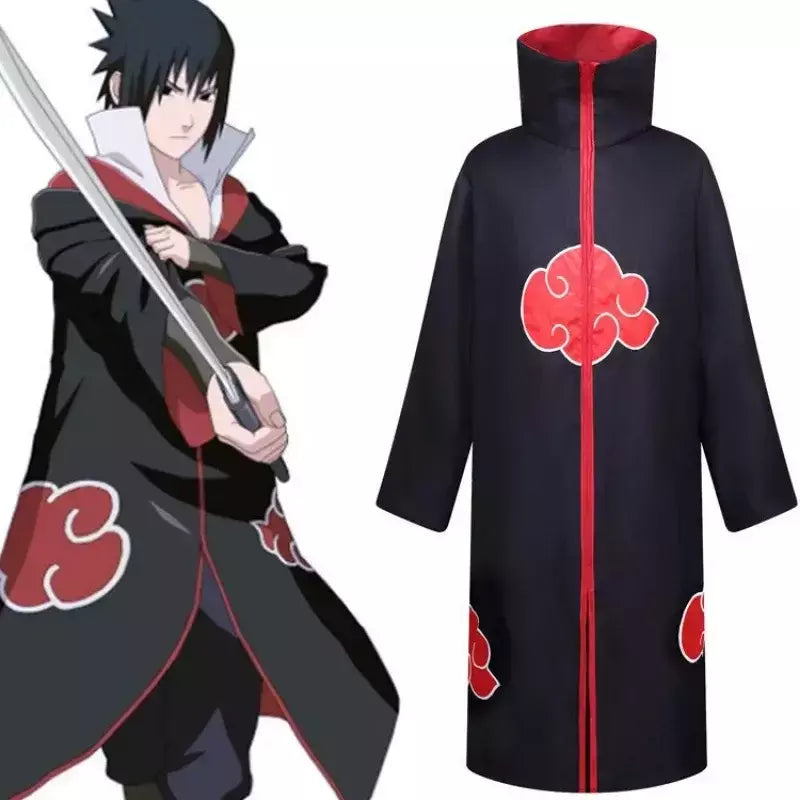 Naruto uchiha itachi cosplay trajes anime longo manto casaco robe trincheira ninja halloween carnaval festa grupo roupas capa presentes