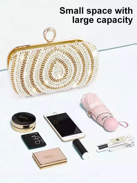 Bolsa elegante de strass para mulheres, bolsas de noite de luxo femininas, elegante bolsa pérola, festa de casamento nupcial, bolsa designer, nova