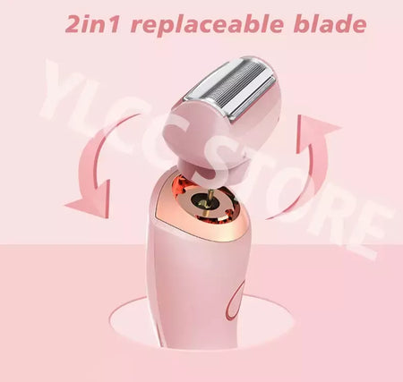 Lâminas elétricas para mulheres, biquíni aparador, rosto barbeadores, depilação, axilas e pernas, senhoras Body Trimmer, IPX7 impermeável, 2 em 1