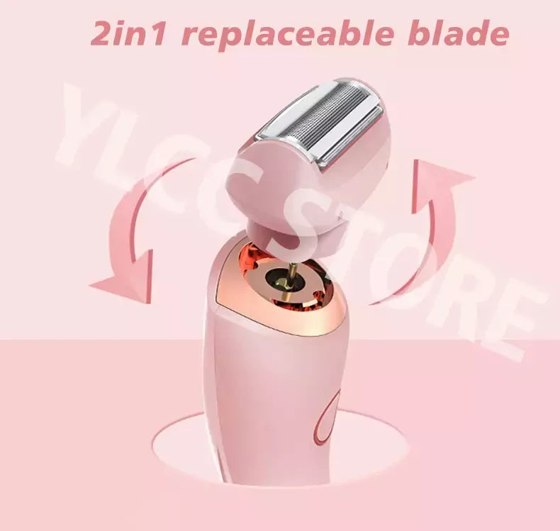 Lâminas elétricas para mulheres, biquíni aparador, rosto barbeadores, depilação, axilas e pernas, senhoras Body Trimmer, IPX7 impermeável, 2 em 1