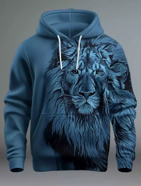 Capuz de manga comprida masculino, moletom com capuz, impressão 3D, bolso frontal, streetwear, moda primavera, novo