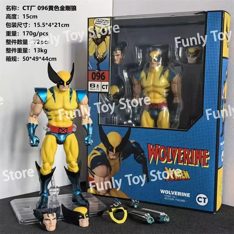 Em estoque ct brinquedos wolverine mafex 138 figura marrom 096 azul quadrinhos ver amarelo x-men anime figura de ação estatueta presentes personalizados brinquedos