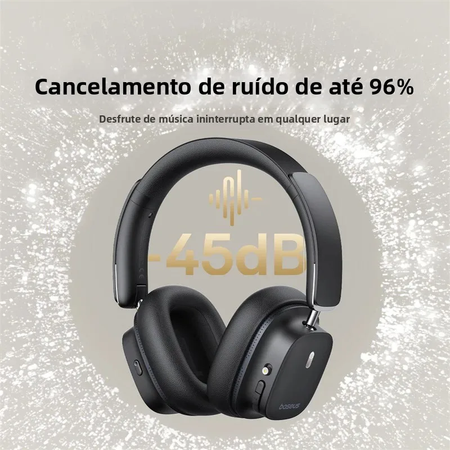 Baseus bowie 30 max fones de ouvido bluetooth 45db cancelamento de ruído hi-res ldac sobre a orelha fone de ouvido 3d áudio espacial sem fio