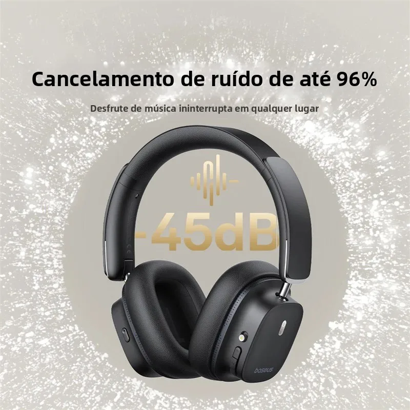 Baseus bowie 30 max fones de ouvido bluetooth 45db cancelamento de ruído hi-res ldac sobre a orelha fone de ouvido 3d áudio espacial sem fio