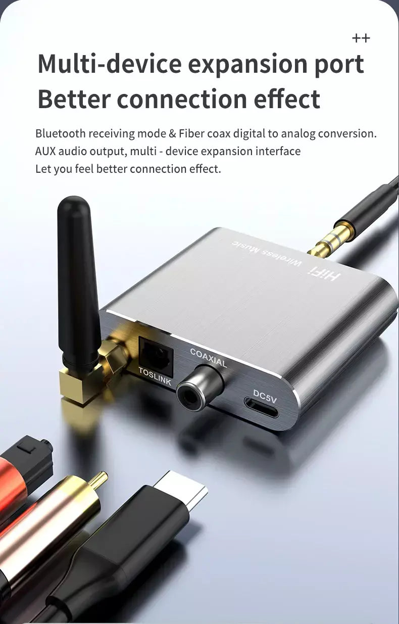 Qualcomm APTX-HD bluetooth 5.2 receptor de áudio alta fidelidade estéreo música cd-qualidade som 3.5mm aux coaxial fibra óptica wirelss adaptador