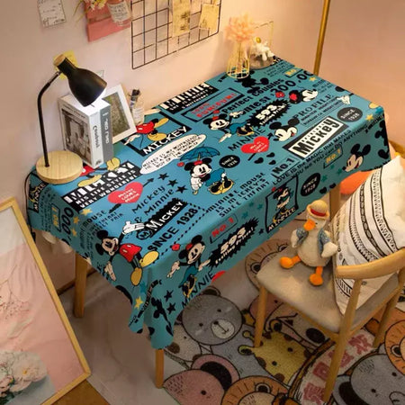 Toalha De Mesa Mickey Mouse Dos Desenhos Animados Da Disney Para Crianças, Mesa De Jantar Americana, Toalha De Mesa De Café Retro, Toalha De Mesa Quadrada