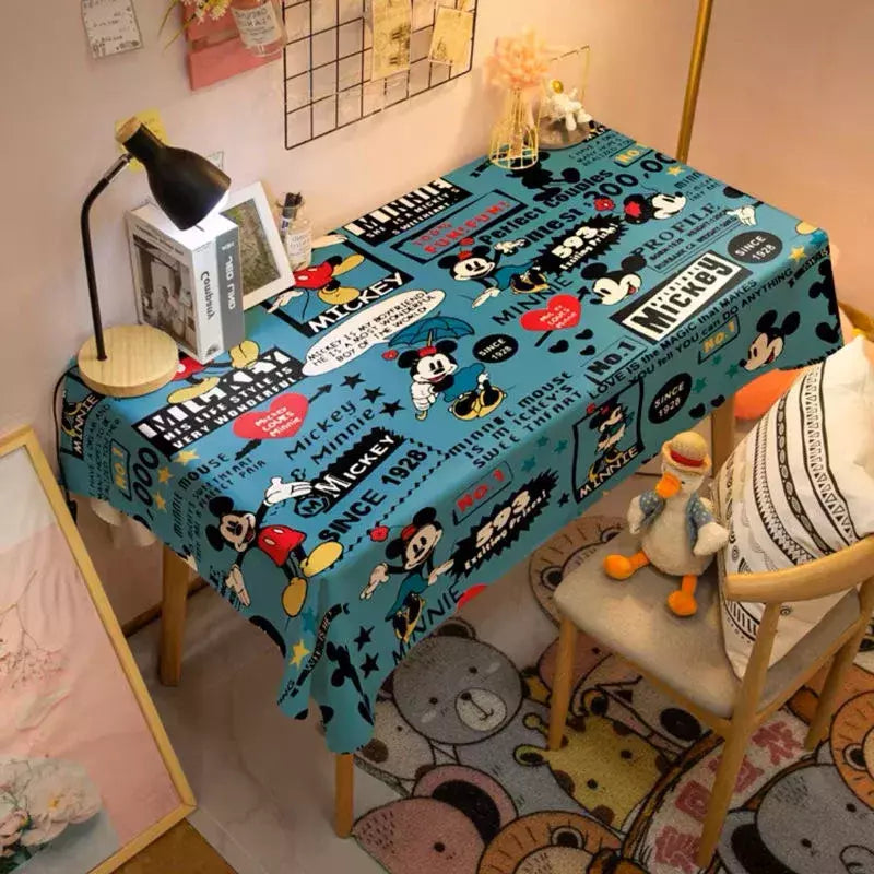 Toalha De Mesa Mickey Mouse Dos Desenhos Animados Da Disney Para Crianças, Mesa De Jantar Americana, Toalha De Mesa De Café Retro, Toalha De Mesa Quadrada