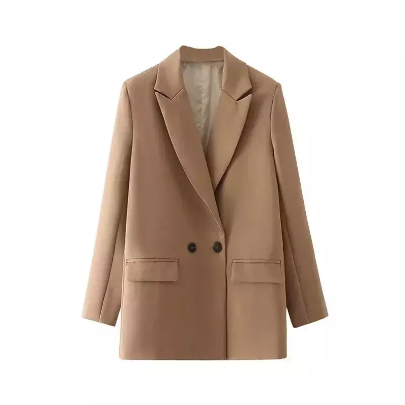 TRAF-Blazer feminino de escritório, preto, bege, cáqui, azul, verde, cinza, casaco de moda, blazers femininos, jaqueta, casacos, 2024