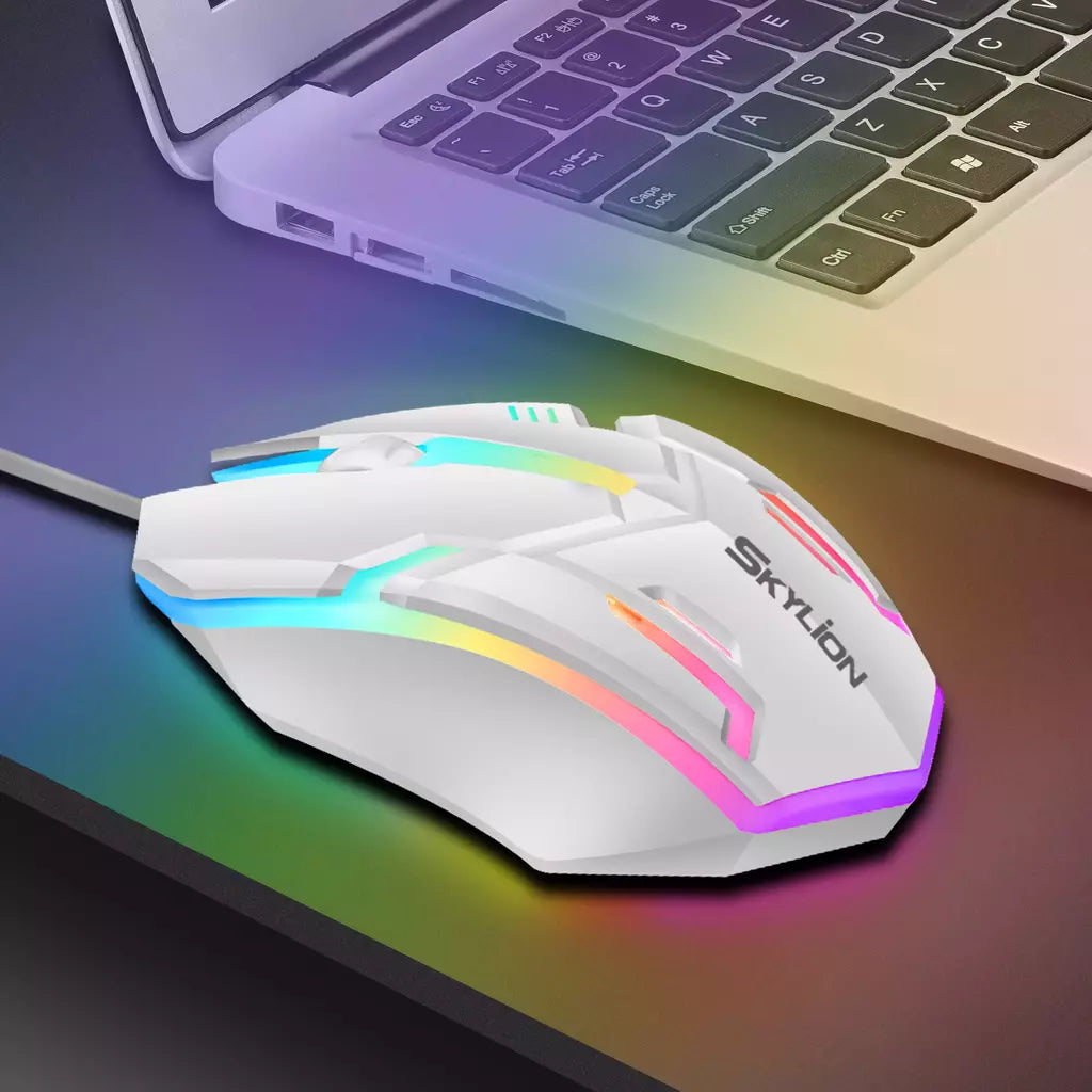 SKYLION F1 Wired 3 Teclas Mouse Iluminação Colorida Jogos e Escritório Para Microsoft Windows e Apple IOS System
