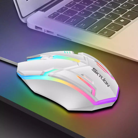 SKYLION F1 Wired 3 Teclas Mouse Iluminação Colorida Jogos e Escritório Para Microsoft Windows e Apple IOS System