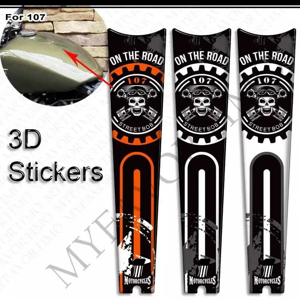 Motocicleta para harley davidson street bob fxbb 107 m8 tanque almofada apertos kit joelho carenagem fender adesivos decalque