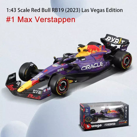 Bburago 1:43 2024 RB20 F1 Red Bull Racing TAG Heuer 2023 RB19 Miami # 1 Verstappen # 11 Brinquedo modelo fundido para carro em liga Perez