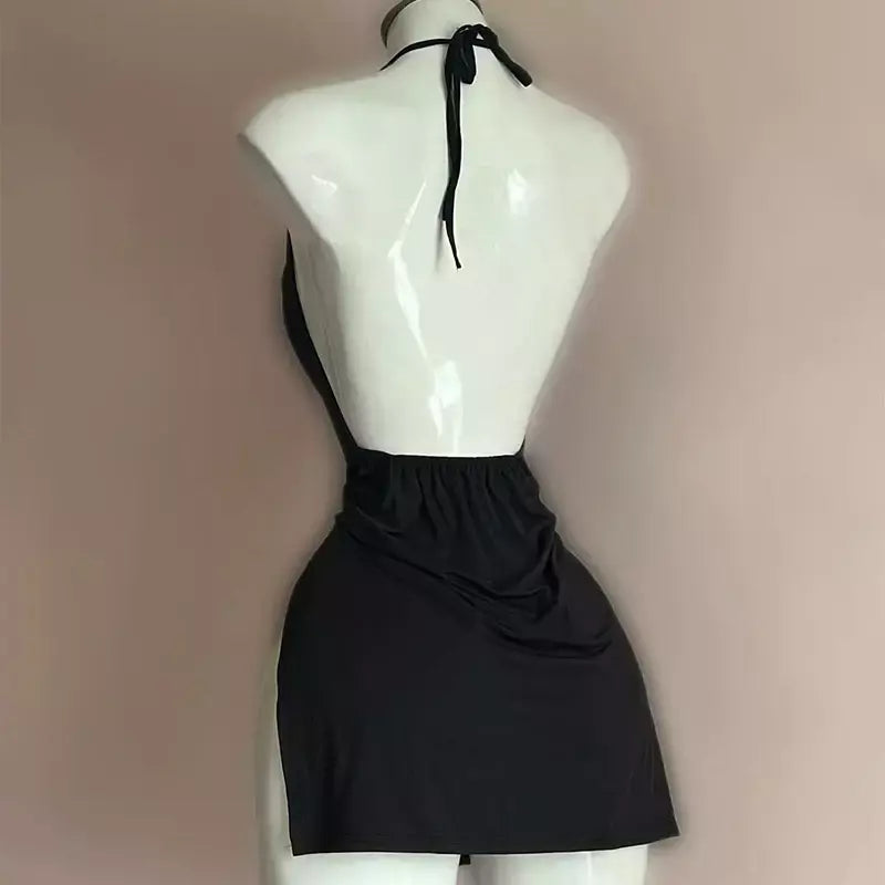 Vermelho decote em v sem costas vestido bandagem elegante irregular magro doce coreano feminino mini vestidos 2025 nova moda boate sexy menina
