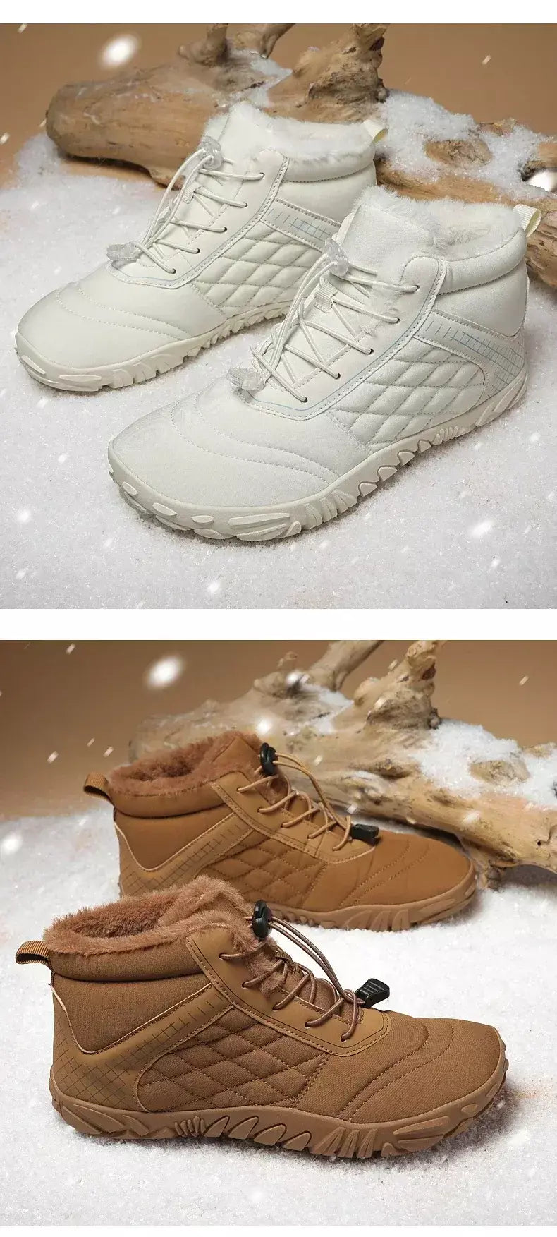 2024 novas botas de inverno para homens neve descalço mulheres ao ar livre antiderrapante pele quente tênis casuais plus size botas de tornozelo sapatos de caminhada