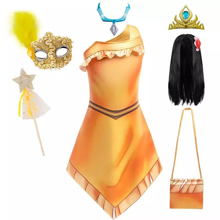 Indiano pocahontas princesa cosplay vestido meninas matoaka festa de halloween disfarce traje crianças dos desenhos animados filme fantasia outfits