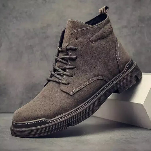 Sapatos retrô respiráveis de cano médio masculino, botas casuais de trabalho, sapato confortável, sapato leve, bota masculina da moda, quente, outono, inverno, nova moda