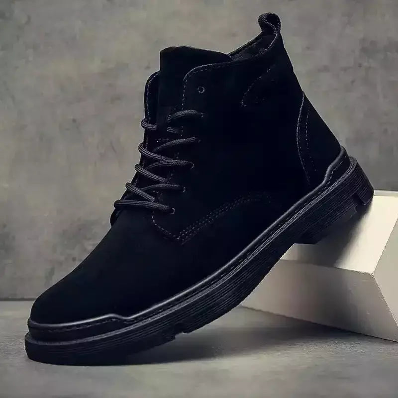 Sapatos retrô respiráveis de cano médio masculino, botas casuais de trabalho, sapato confortável, sapato leve, bota masculina da moda, quente, outono, inverno, nova moda