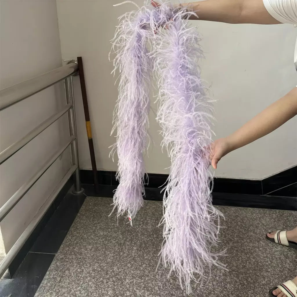 Boa de penas de avestruz arco-íris, 6/10/20 camadas, acessórios de festa fofos para mulheres, halloween, carnaval, cosplay, decoração de casamento, fantasia diy
