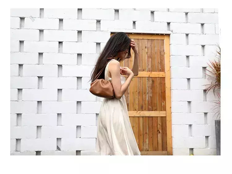 Saco de Nuvem de Couro Genuíno para Mulheres, Couro Macio, Ombro Crossbody Bags, Alta Qualidade, Embreagens Femininas Noite, Senhoras, 2023