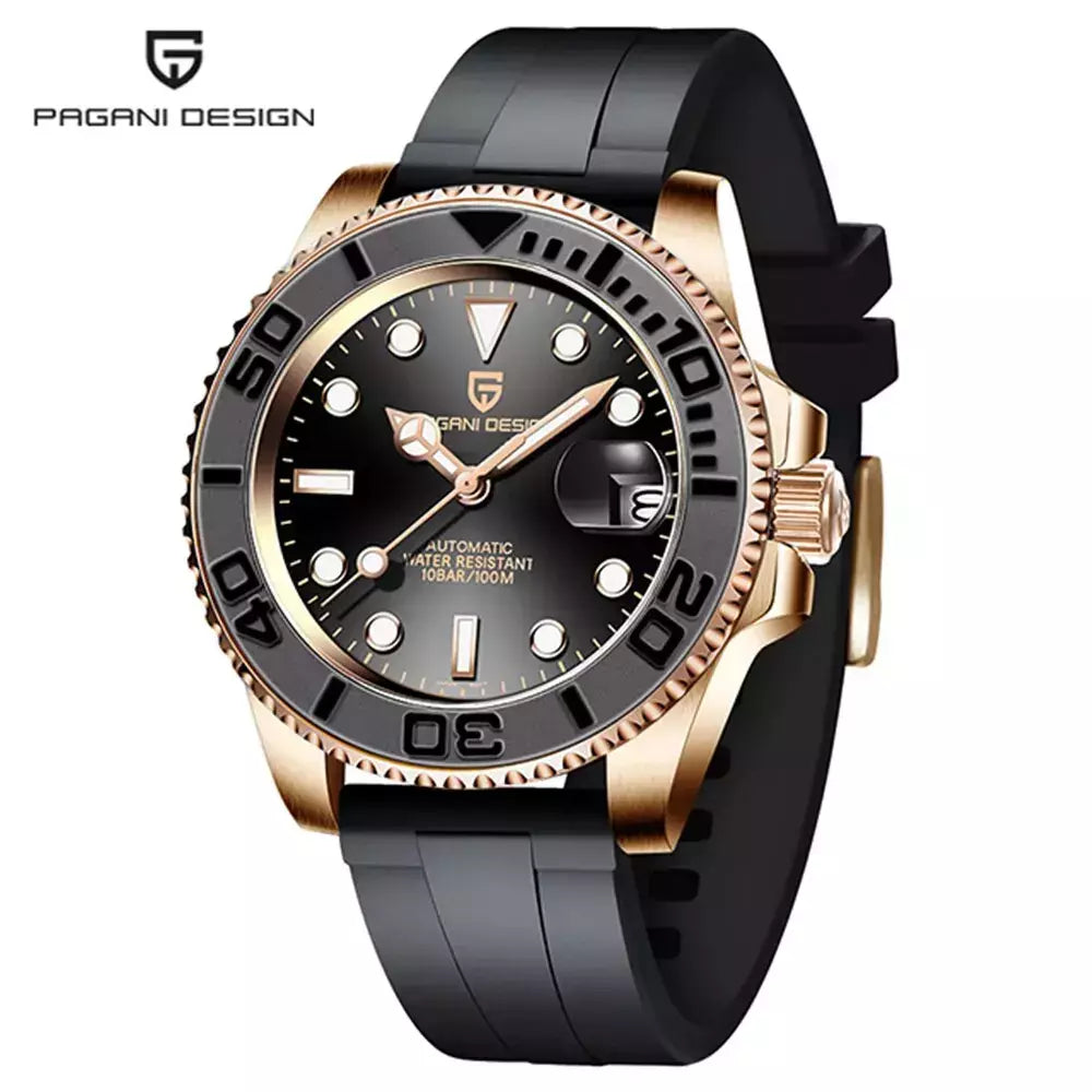 Pagani design esportes masculino relógio de pulso mecânico safira luxo relógio automático para homem aço inoxidável à prova dwaterproof água