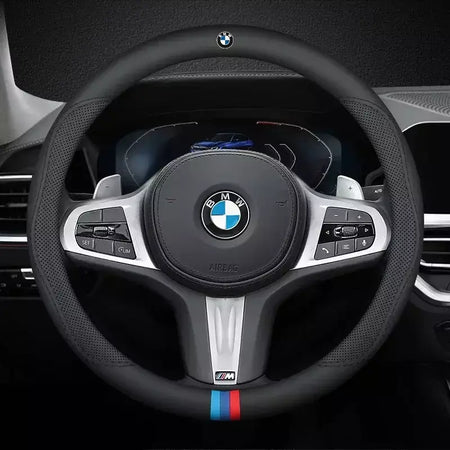 Para bmw m capa de volante do carro g20 f11 e87 f30 f10 x3 g01 x5 f40 f16 m3 x1 x7 1 3 5 7 série couro antiderrapante acessórios