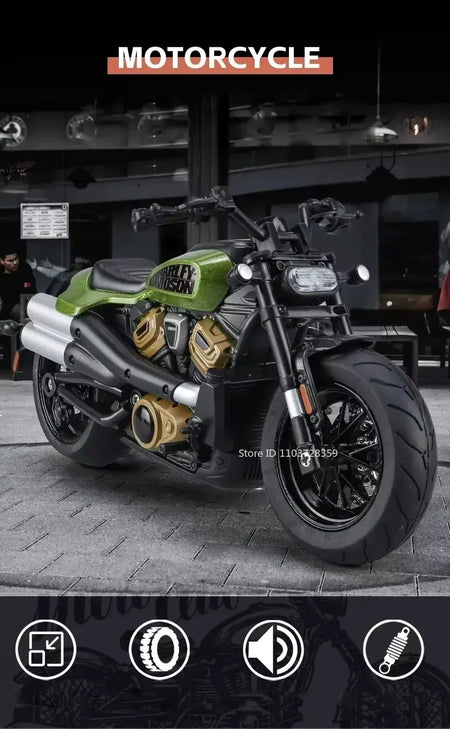 1:12 sportster modelo de brinquedo motocicletas liga diecast nijia ZX-6R motos som luz absorção choque pneus borracha crianças presente