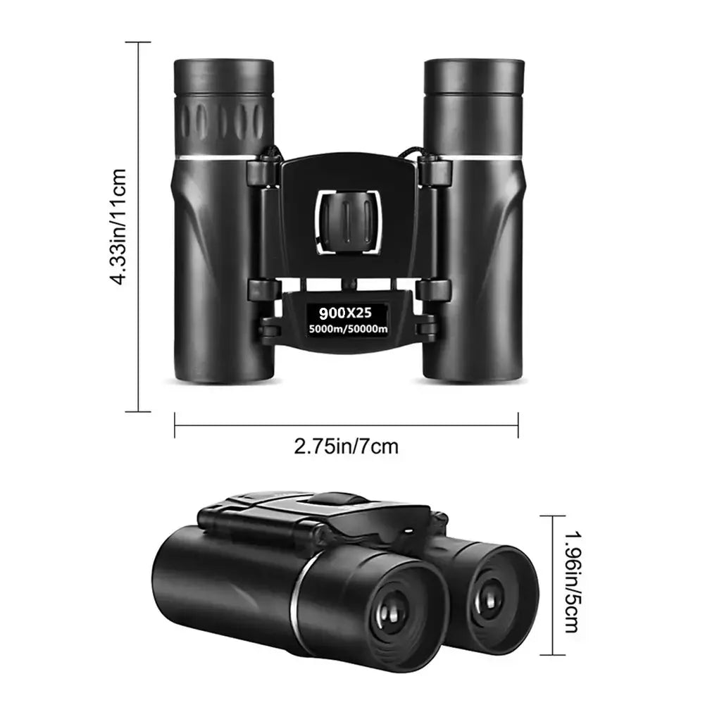 900x25 portátil hd zoom 5000m/50000m binóculos telescópio poderoso dobrável visão de longa distância caça acampamento ao ar livre esportes