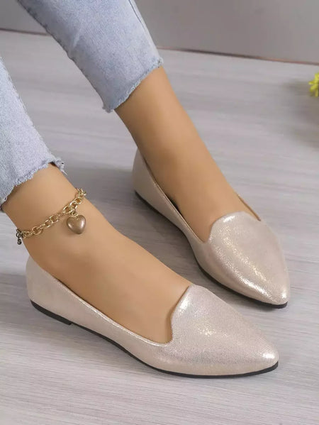 Mocassins deslizantes respiráveis para mulheres, sapatilhas rasas de balé elástico, fundo macio, sapatos de barco com dedo apontado, tamanho grande, 43, moda, 2024