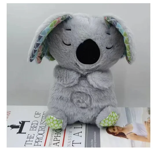 Baby Breath Bear Calmante Otter Plush Toy, Criança Calmante Música, Companheiro do sono, Som e Luz, Presentes de boneca