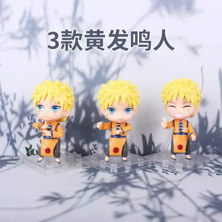 Naruto Action Figure Anime para Adultos, Uchiha Itachi, Kakashi Cartoon Toys, Ornamento Colecionável Itachi Akatsuki, Presente, 11cm, 3 peças por conjunto