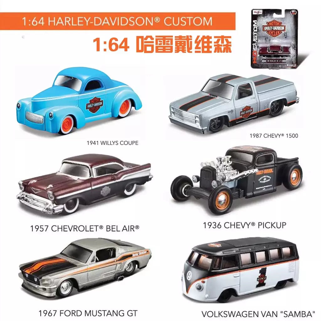 Maisto 1:64 Harley-davidson Personalizado 1967 ford mustang gt Simulação Liga Modelo de Carro Brinquedo Coleção Peça de Exibição
