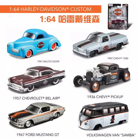 Maisto 1:64 Harley-davidson Personalizado 1967 ford mustang gt Simulação Liga Modelo de Carro Brinquedo Coleção Peça de Exibição