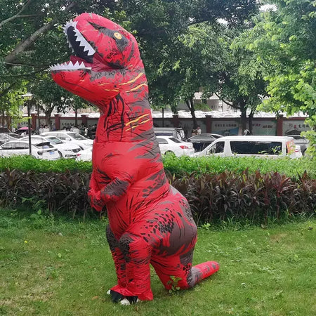 Adulto crianças trajes de dinossauro inflável terno vestido anime festa cosplay carnaval purim traje de halloween para homem mulher
