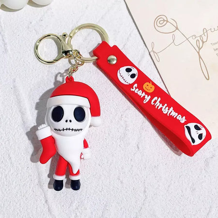 Figura clássica dos desenhos animados jack skellington chaveiro disney o pesadelo antes do natal boneca chaveiros mochila acessórios