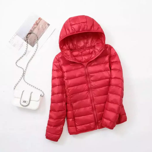 Casaco fino leve com capuz de pato para mulheres, casaco curto fino, streetwear quente, branco, plus size, casacos, outono, inverno, 2023